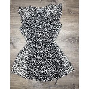 Motherhood Maternity Black White Tie Waist Flutter Sleeveless Top Shirt‎ Medium